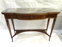 Pair Federal Style Glass Top Console Tables