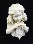 Solid Carrara Marble Sculpture Bust Small Girl