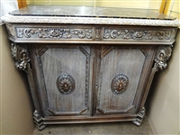 Two Door Four Drawer Marble Top Sideboard