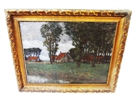 Original Oil on Canvas Painting Signed G.D.E. Waal Gilt Frame