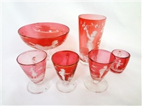 Antique Mary Gregory Glass (6) Glasses