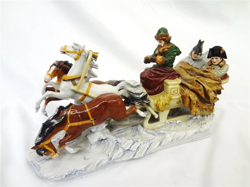 Alsbach Scheibe Porcelain Figural Group "Napoleon Escape From Russia"