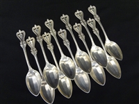 (11) Towle Sterling Silver Old Colonial Tea Spoons Crimped Bowl