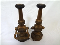Pair of Elkhart Chief Brass Firemans Nozzles