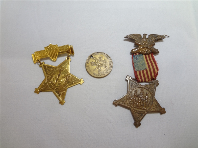 (3) Grand Army of the Republic Medals: Milwaukee, Toledo, Veteran