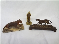 Cast Iron Tiger, Bronze Dog Paperweight, Brass Chinese Figure