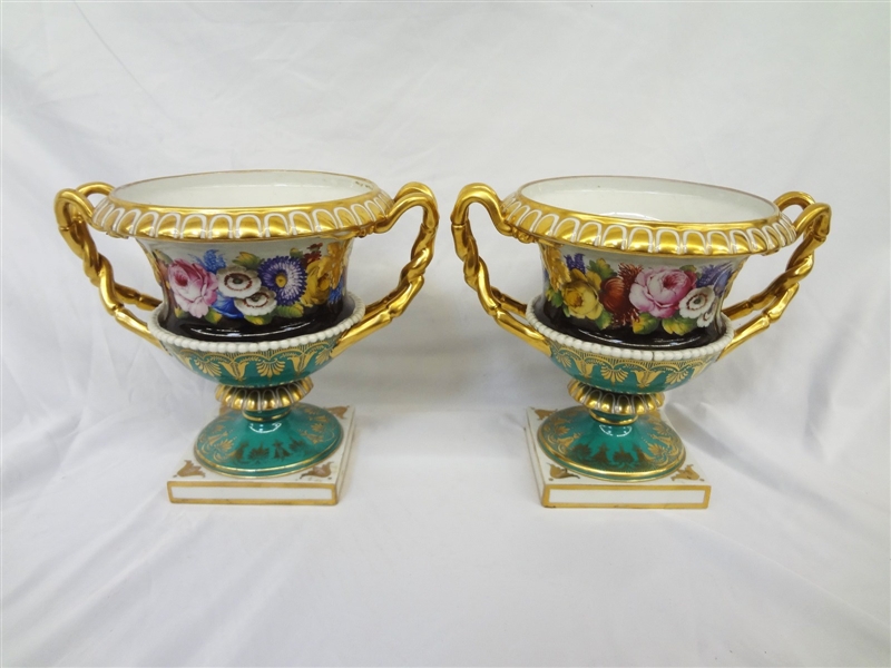Pair of Flight And Barr Worcester Porcelain Urns