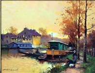 Yuri Kuzmin, Russian b 1949, Oil, On the River