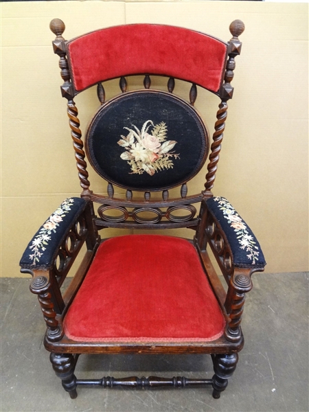 Hunzinger Walnut Padded King Chair