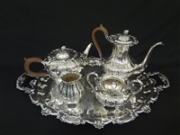John Butt Co. Silver Plated Tea Set With Under Tray