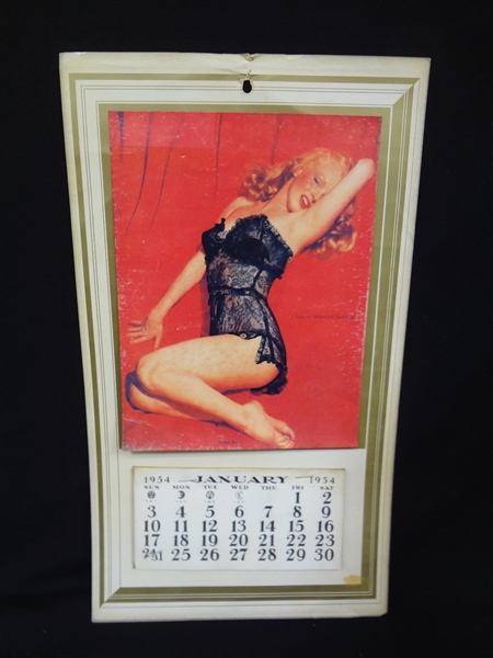 1952 Marilyn Monroe "Golden Dreams" Calendar Nude With Negligee Overprint