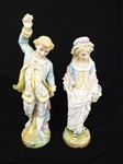 Pair Chelsea Porcelain Man and Woman Figurines Anchor Mark