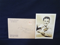 Frank Sinatra Gelatin Photograph with Original Envelope Facsimile Autograph