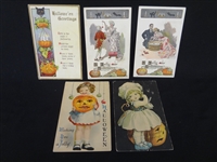 (5) Turn of the Century Halloween Postcards: Bamberger, Wolf and Co., Lountsbury