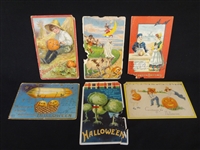 (6) Turn of the Century Halloween Postcards: Tucks, S. Barre, Saxony, Others