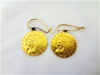 1909, 1925D Indian $2.5 Gold Coin Earrings