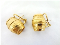 14k Gold Standard Brewing Company Barrel Earrings 16.7 grams