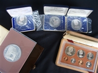1973 Cook Islands $2 Coronation & $50 Churchill Silver Proof Coins Lot