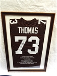Joe Thomas Autographed Embroidered Statistic Jersey Framed