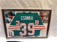 Larry Csonka Autographed Jersey and 8x10 Framed 