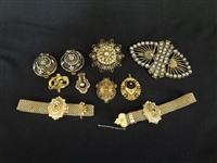 (10) Pieces Victorian Mourning Jewelry