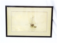 George Emerick Essig  (American 1838-1926) Original Marine Watercolor