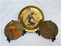 (3) McClelland Barclay Bronze Art Deco Plaque Discs
