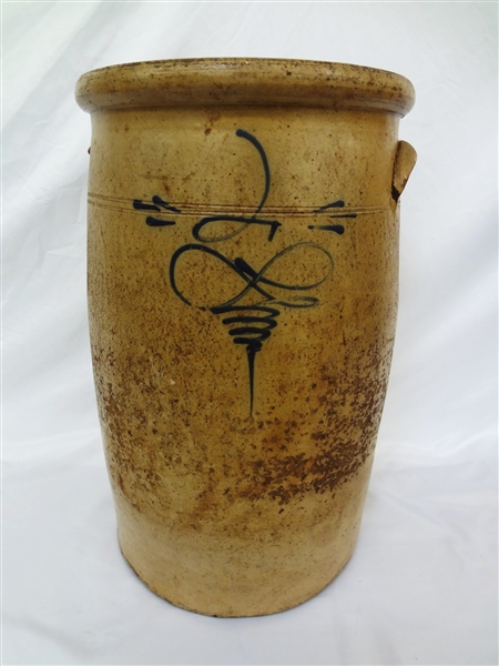 Early Two Gallon Crock Cobalt Front Decoration