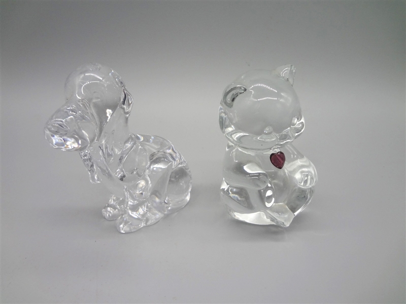 Daum France Glass Dog, Fenton Crystal Bear
