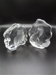 (2) Mats Jonasson Crystal Glass Sculptures