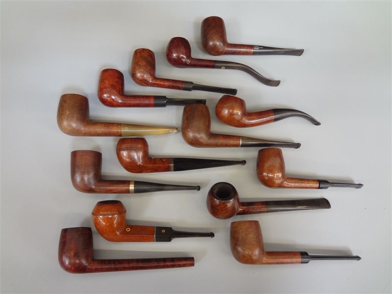 (14) Briar Smoking Pipes: Hickok, Deluxe, Savinelli, Canterbury and Others