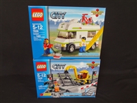 (2) LEGO Unopened Sets: 7639 Camper, 7936 Level Crossing (both bent boxes)