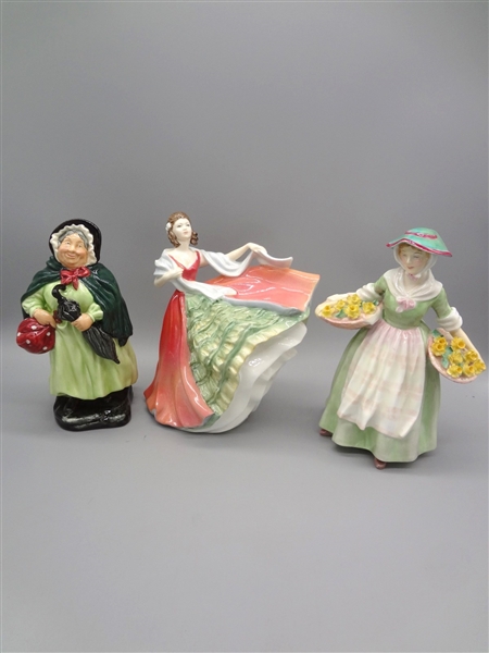 (3) Royal Doulton Figurines: Ann, Sairey Gamp, Daffy Down Dilly