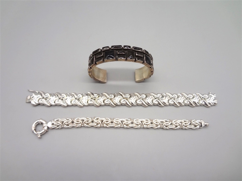 (3) Sterling Silver Bracelets: 