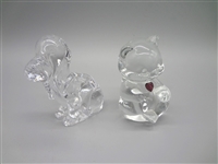 Daum France Glass Dog, Fenton Crystal Bear