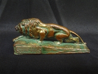 Lethbridge and Company Advertising Lion Bronze Paperweight
