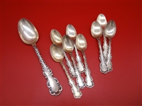 (9) Whiting Sterling Silver Spoons "Louis XV"
