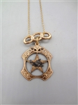10k Yellow Gold Fraternity Peace Necklace with Pendant