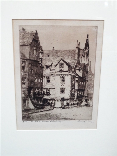 Edgar James Maybery (UK 1887) Original Etching Matted and Framed