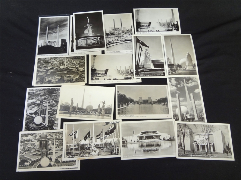 (19) 1939 New york Worlds Fair Real Photo Postcards