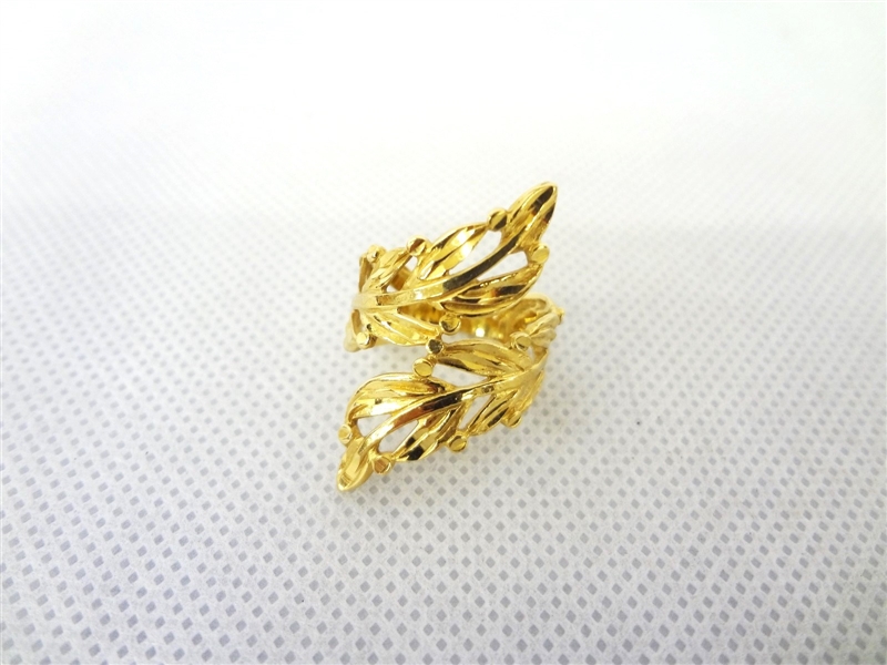 14k Gold Ring Dual Leaf Design