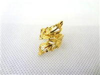 14k Gold Ring Dual Leaf Design