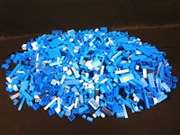 6.5 Pounds Loose Blue LEGO Bricks Light Blue to Dark Blue
