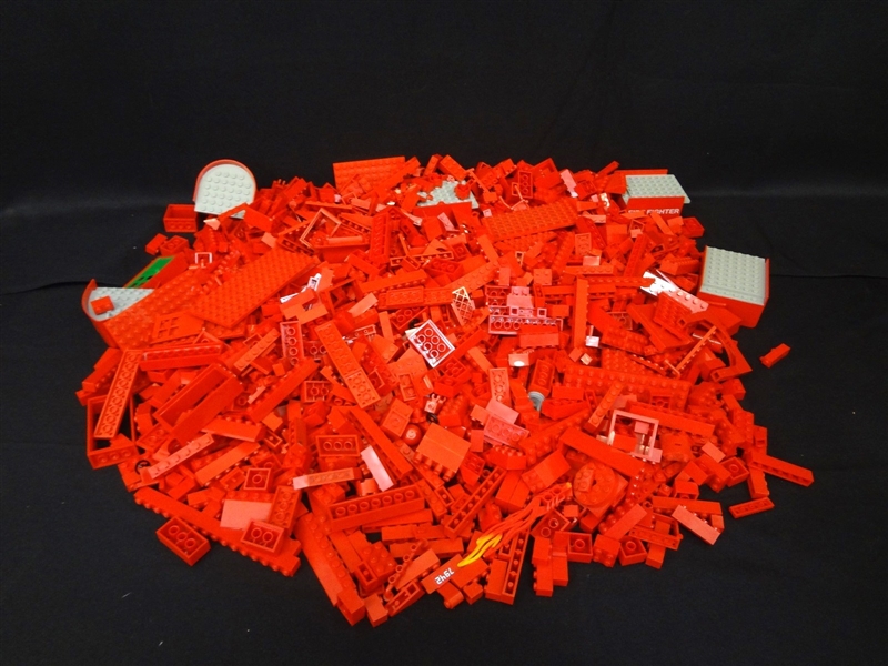 7.5 Red Loose LEGO Bricks; All Shades of Red