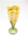 Quezal Feathered Pull Vase
