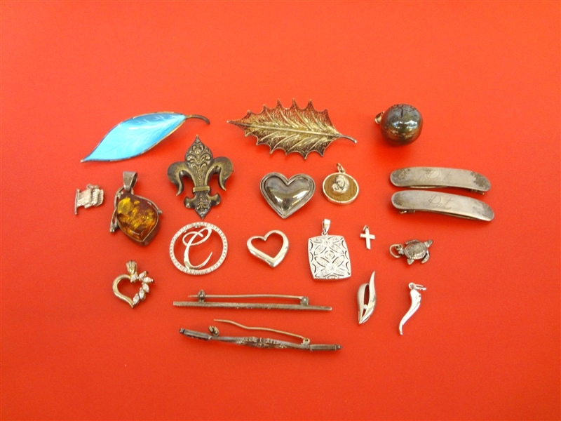 Sterling Silver Jewelry Group: David Anderson, Pins and Pendants