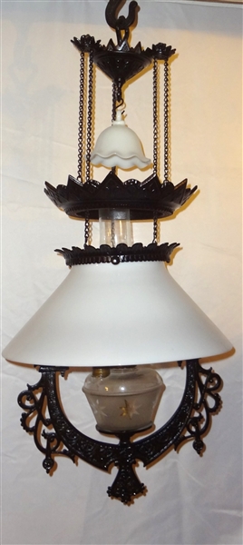 Cast Iron "Iron Horse" Charles Parker Hanging Lamp