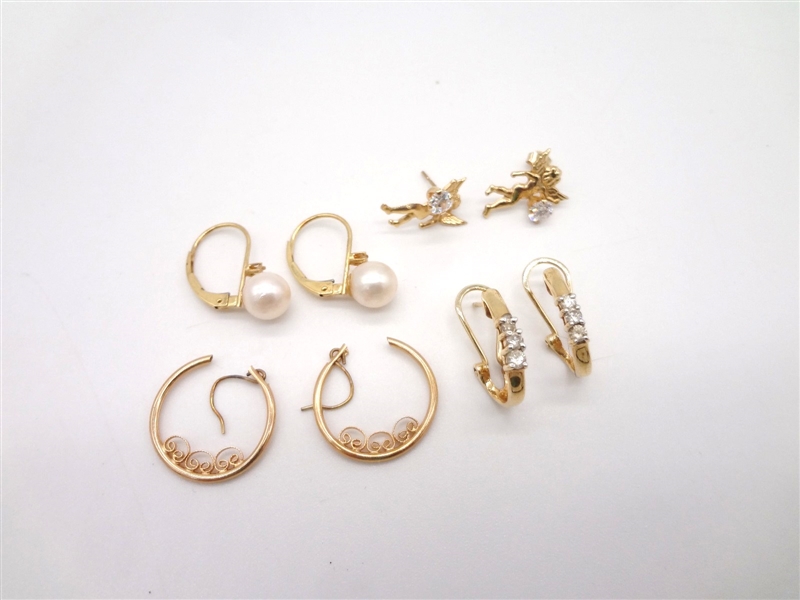 (4) 14k Gold Earring Sets