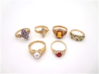 (6) 10k Gold Rings With and Without Gemstones