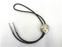 Dennis and Nancy Edaakie Zuni Sterling Silver Turquoise Bolo Tie